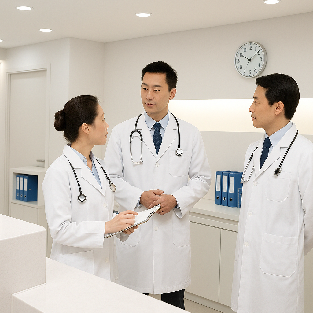 의료진 회의 - 원장님들의 고민을 나누는 모습